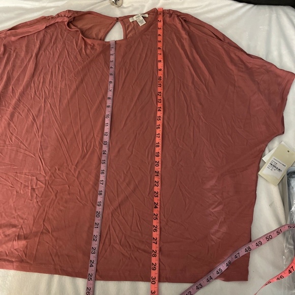 NWT Sejour‎ [ PLUS SZ 2X ] Cutout Sleeve Tee Top in Rust Spice - Picture 4 of 12